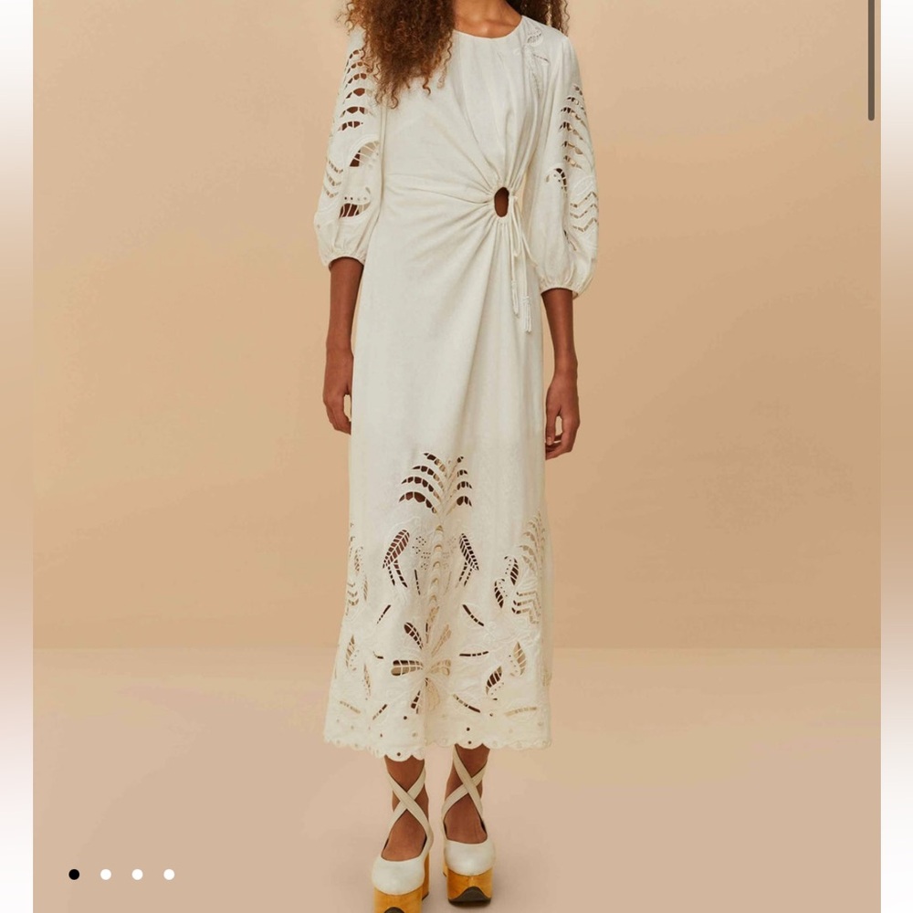 FARM Rio Off-White Richelieu Lenzing™ Ecovero™ Euroflax™ Midi Dress